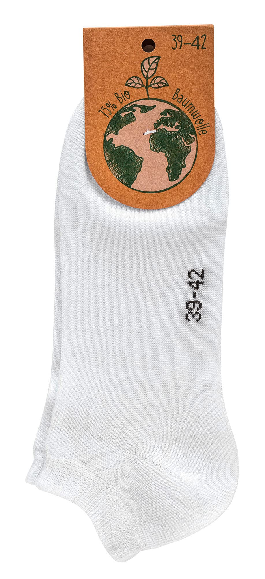 6 oder 12 Paar Bio Baumwolle Sneakersocken (GOTS) mit Anti-Loch Garantie