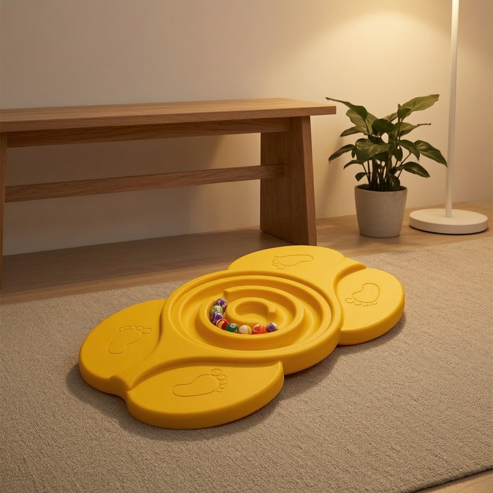 Tavola per Equilibrio Bambini Stimolante | Robusto, Pedana Equilibrio per Allenamento Sensoriale, Salvaspazio, Balance Board, Scuola Dell'infanzia, Camera dei Giochi, Rosso