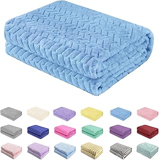 Baby Blanket Flannel, Cozy Throw Blankets for Newborn Infant and Toddler, Super Soft and Warm Receiving Baby Blanket for Crib Stroller (Blue 25 * 32")