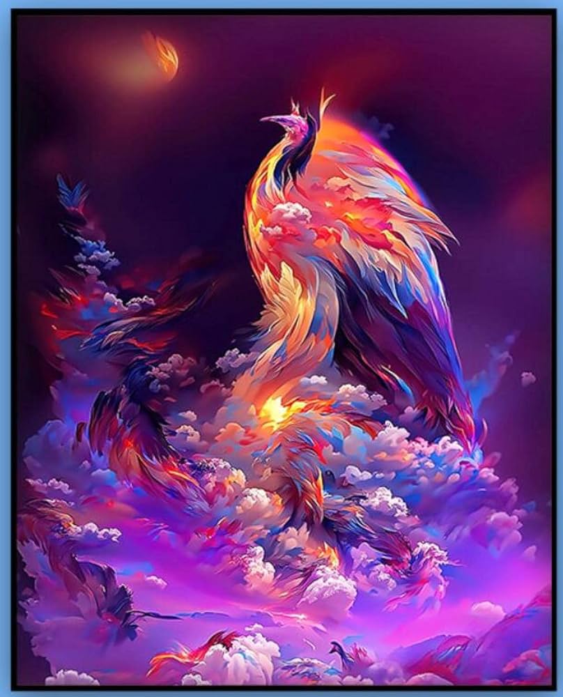 Amazon | 大人 キッズデジタル油絵 DIY カラー充填フェニックス