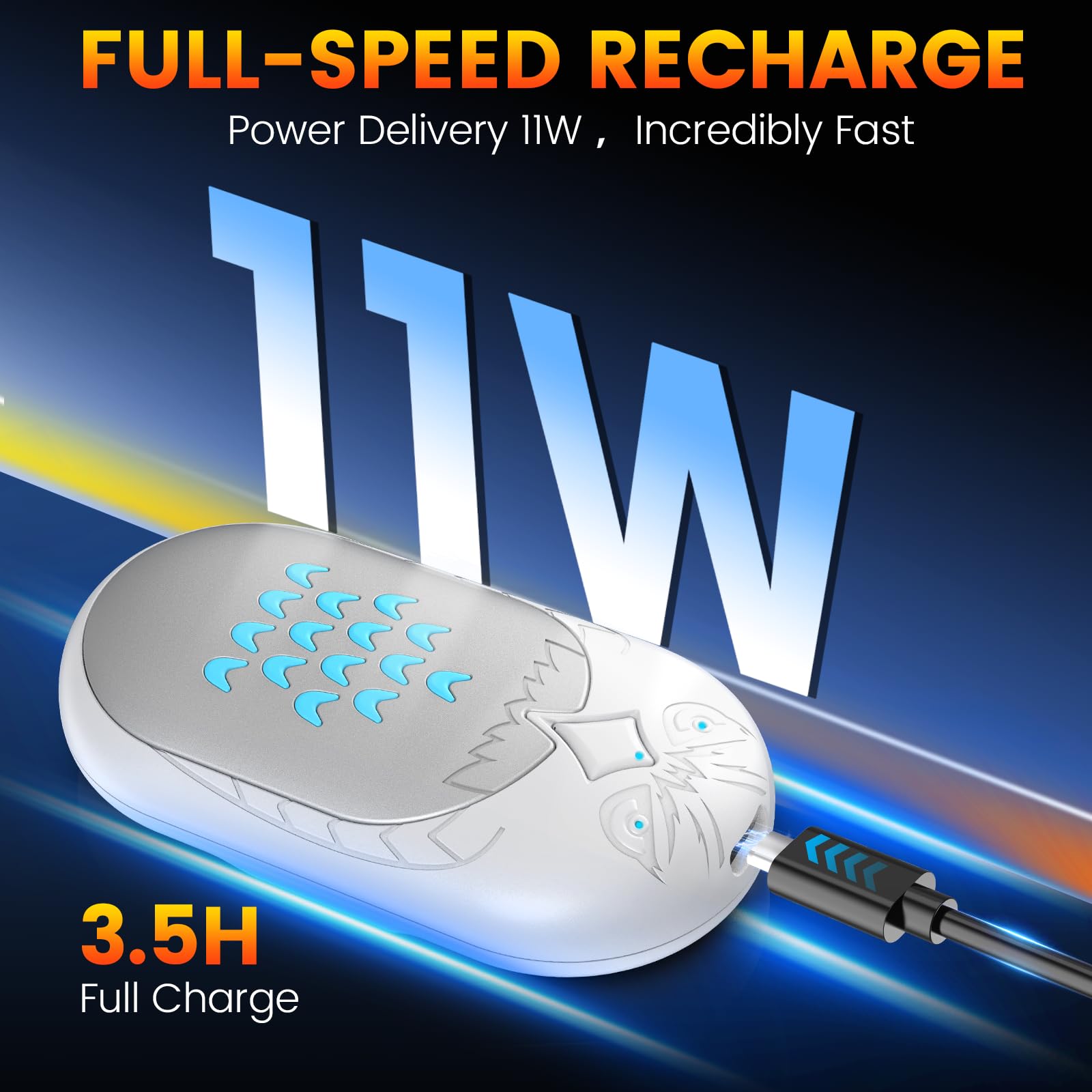 Scaldamani Ricaricabile 6000 MAh Portatile Con 3 Modalità Riscaldamento A Mano Doppio Lato