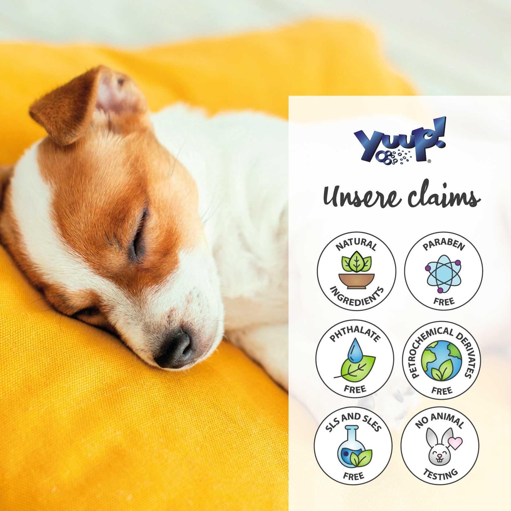 YUUP! - Welpen Shampoo Hunde und Katzen für Sensible Haut, 250 ml, Hundeshampoo sensitiv: nährt Fell, spendet Feuchtigkeit & sorgt für Glanz