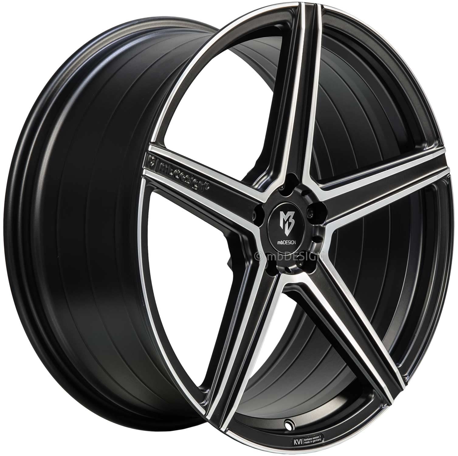 MB Design Cerchio KV1S 8.0Jx21 ET40 5x114,3 nero opaco lucido compatibile con Mitsubishi Eclipse Cross Outlander