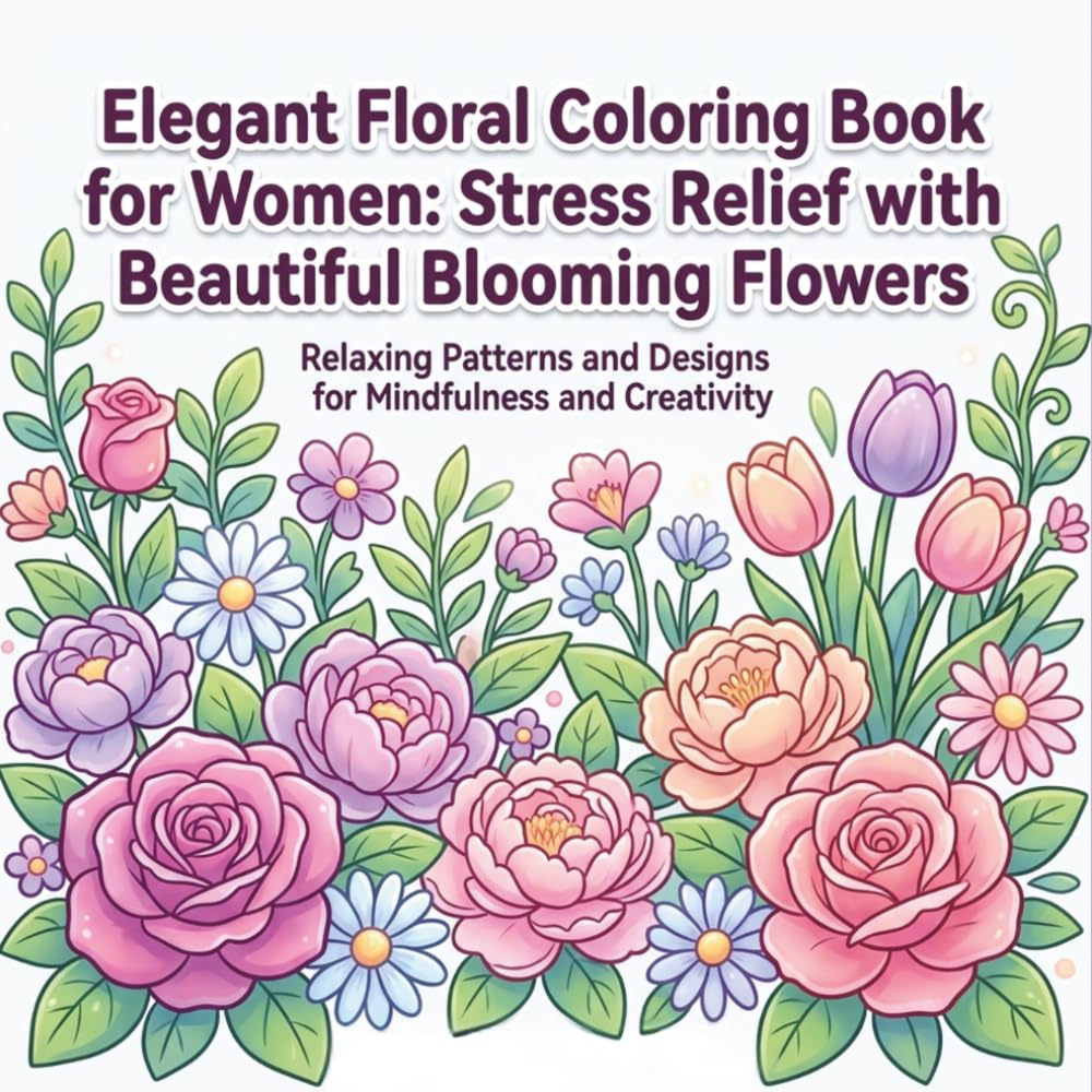 Beautiful Flowers Coloring Book for Women: 50 Beautiful Floral Designs for Relaxation and Stress Relief