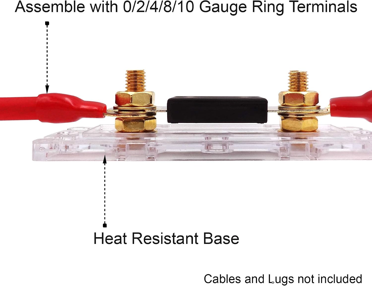 in-Line ANL Fuse Holder 0/2/4 Gauge AWG with 150Amp ANL Fuse Gold-Plated (2 Pack)