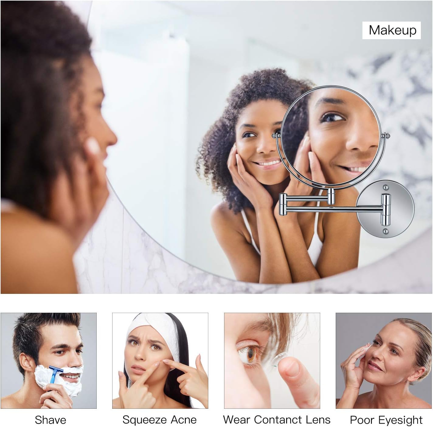 Get Special Price GloRiastar 10X Magnification Wall Mounted Makeup Mirror - Double Sided Magnifying Makeup Mirror for Bathroom, 8 inch Extension Polished Chrome Finished Mirror Authentic Crazy Deals GloRiastar 10X Magnification Wall Mounted Makeup Mirror - Double Sided Magnifying Makeup Mirror for Bathroom, 8 inch Extension Polished Chrome Finished Mirror