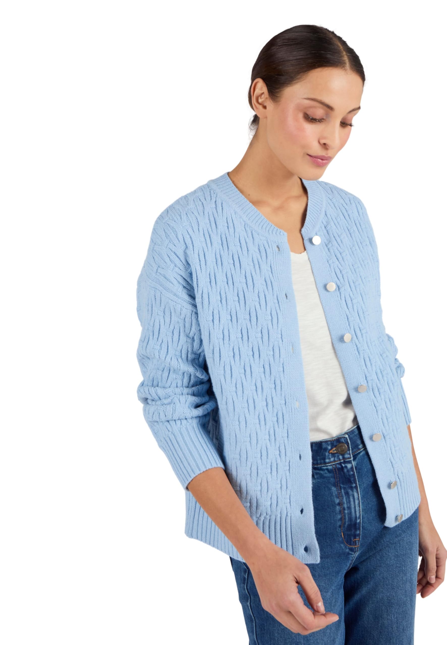 Damart - Thermolactyl Cardigan, Mid Blue, 18/20