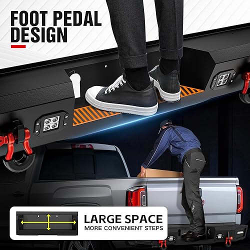 Vista 97 de Parachoques trasero todoterreno compatible con camioneta Toyota Tundra 2007 2008 2009 2010 2011 2012 2013 parachoques de ancho completo con placa