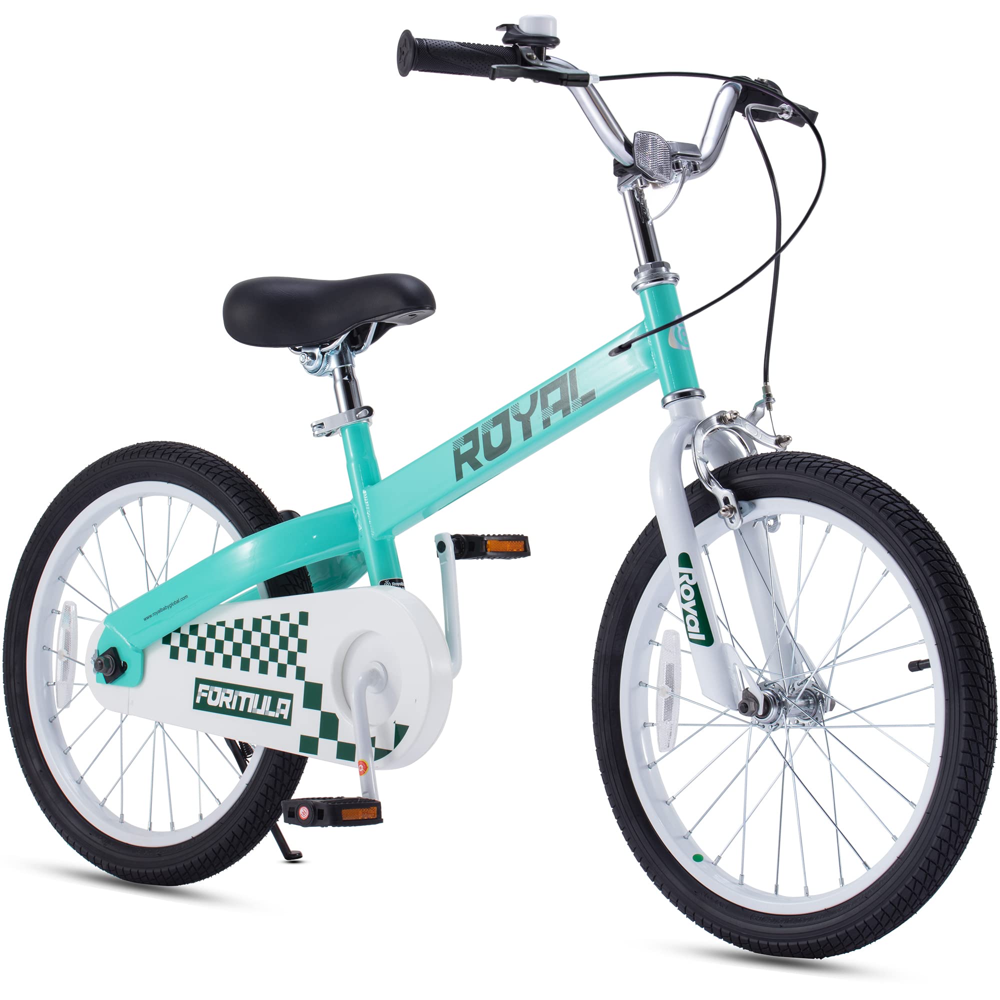 RoyalBaby Formula Kids Bike Boys Girls 20 Inch Wheel Bicycle with Kickstand Ages 7+ Years, Teal