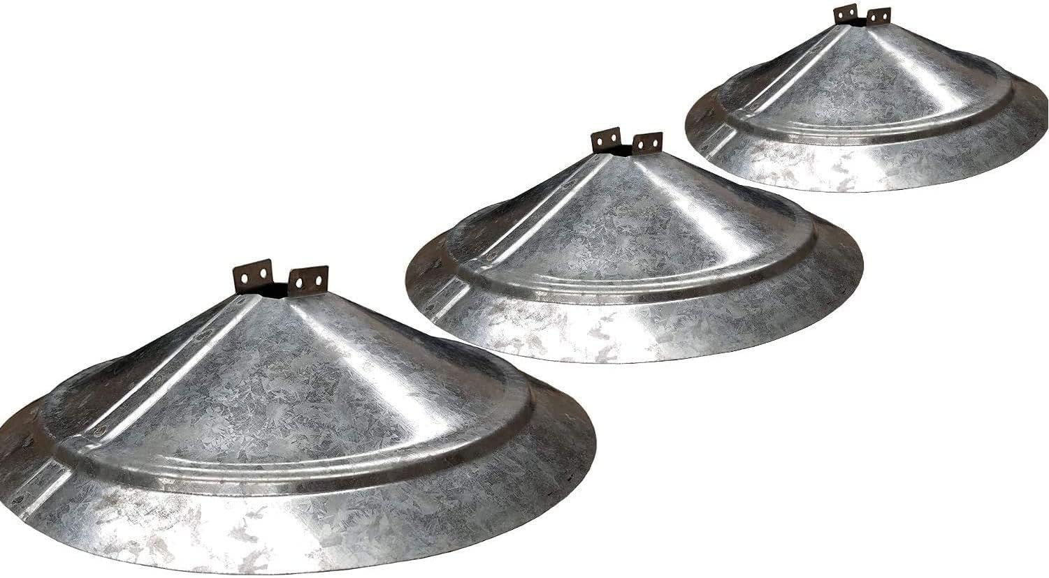 Boss Buck Varmint Funnels Durable Lightweight Galvanized Steel Protective Squirrel Funnels with Self Tapping Screws for Game Feeder, Set of 3