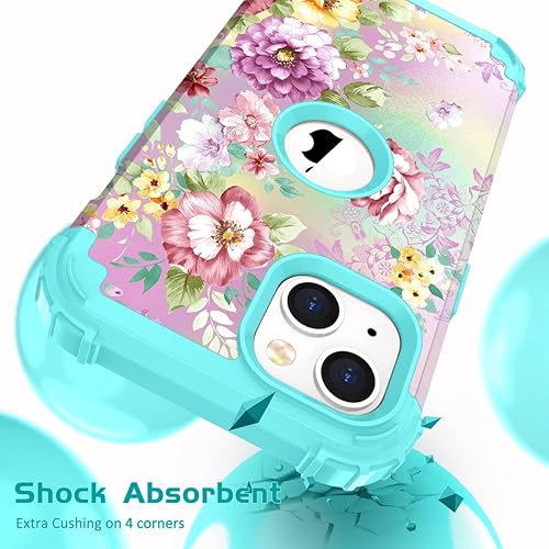 Miniatura 5 de Hocase Funda para iPhone 13, con 2 protectores de pantalla y 1 protector de cámara, silicona suave resistente a prueba de golpes, funda protectora