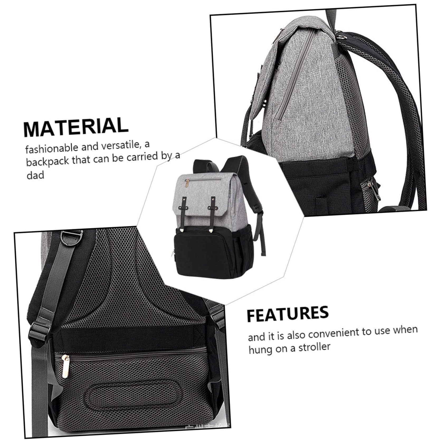 Multifunktionaler Großer Reiserucksack für Mama mit Oxford Stoff Modische Doppelte Schultertasche zum Ausgehen für Babys