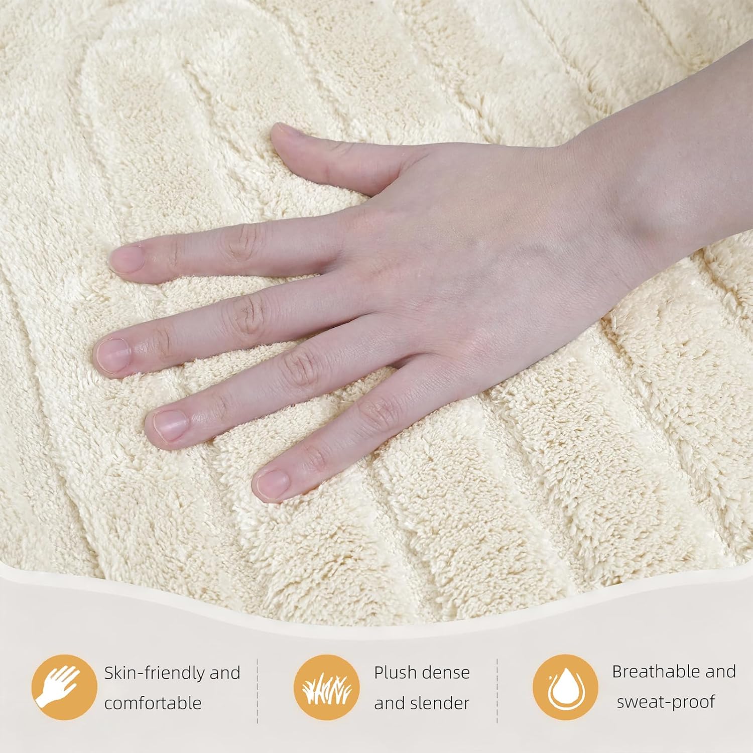 8x10 Extra Large Solid Color Area Rugs – Washable Living Room Rug, Durable Non-Slip Indoor Carpet with Soft High-Low Pile, Fluffy Floor Rugs for Bedroom, Kids Room, Nursery, Home Décor, Beige