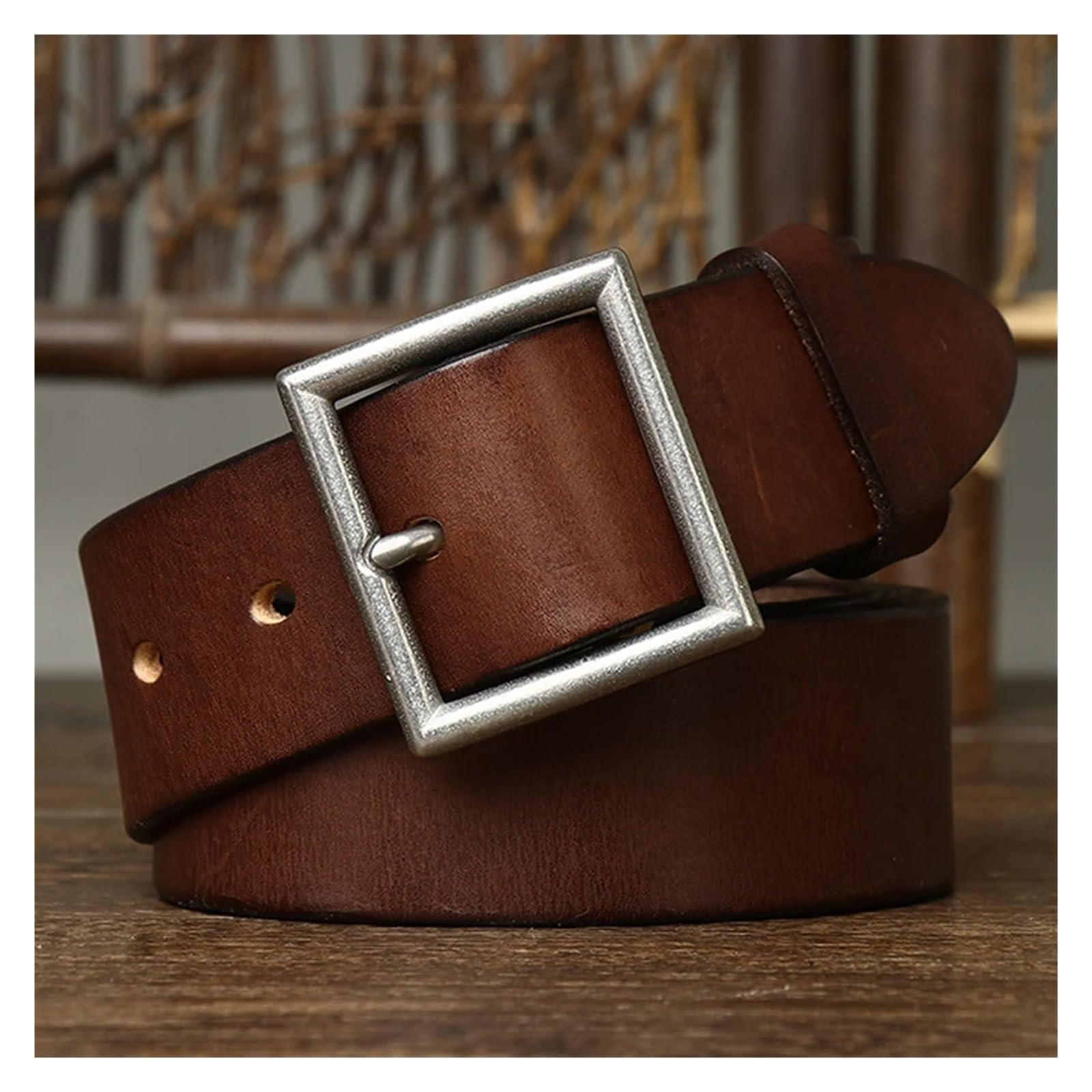 3.8CM prawdziwa skóra bydlęca luksusowy pasek męskie paski Cowskin Retro Vintage klamra ze stali nierdzewnej pasek męski
