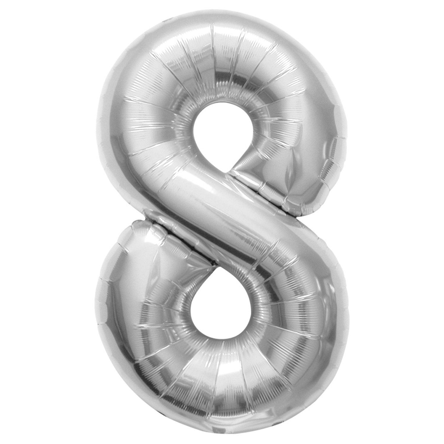 Folat - 8 Shaped Number Balloon Silver - 86 cm