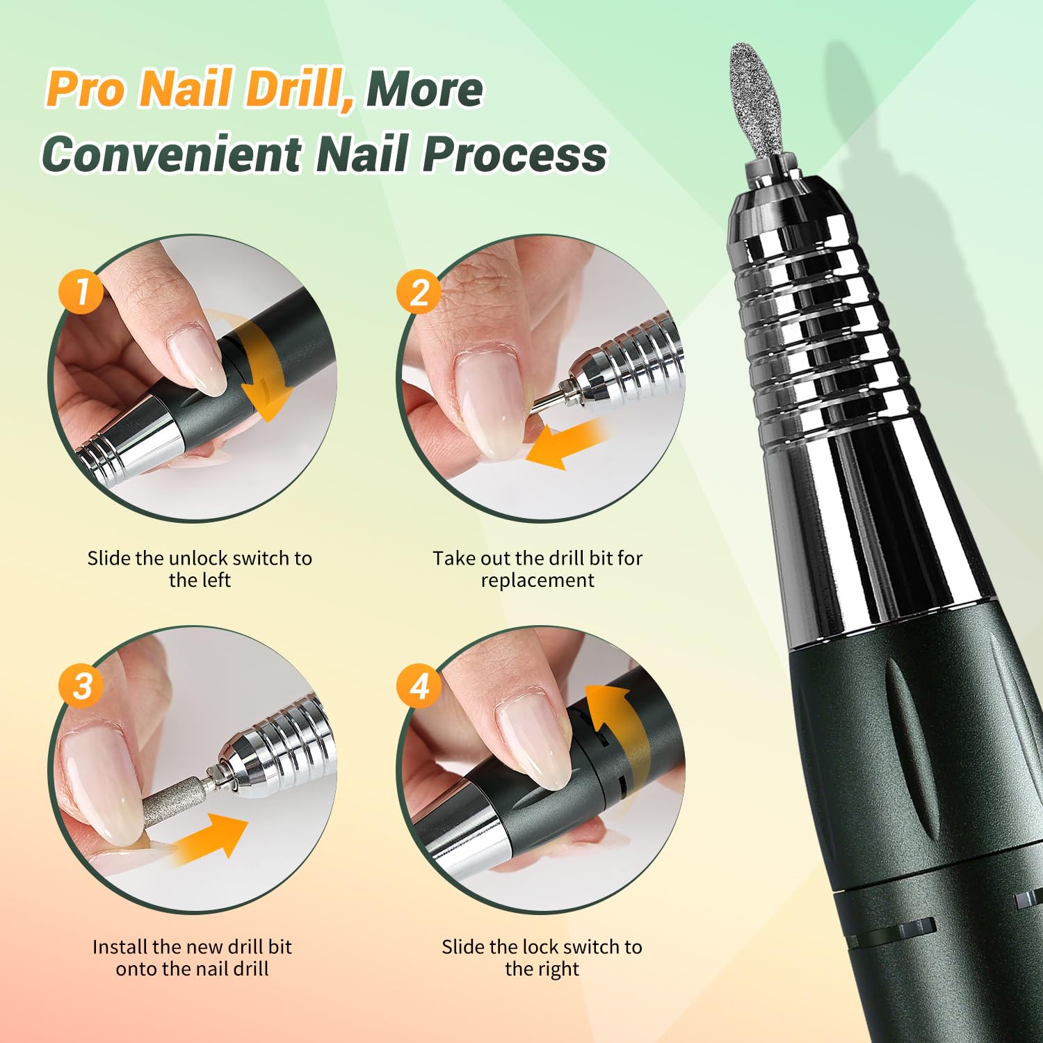Amazon.com: JEWHITENY Professional Rechargeable Nail Drill 35000