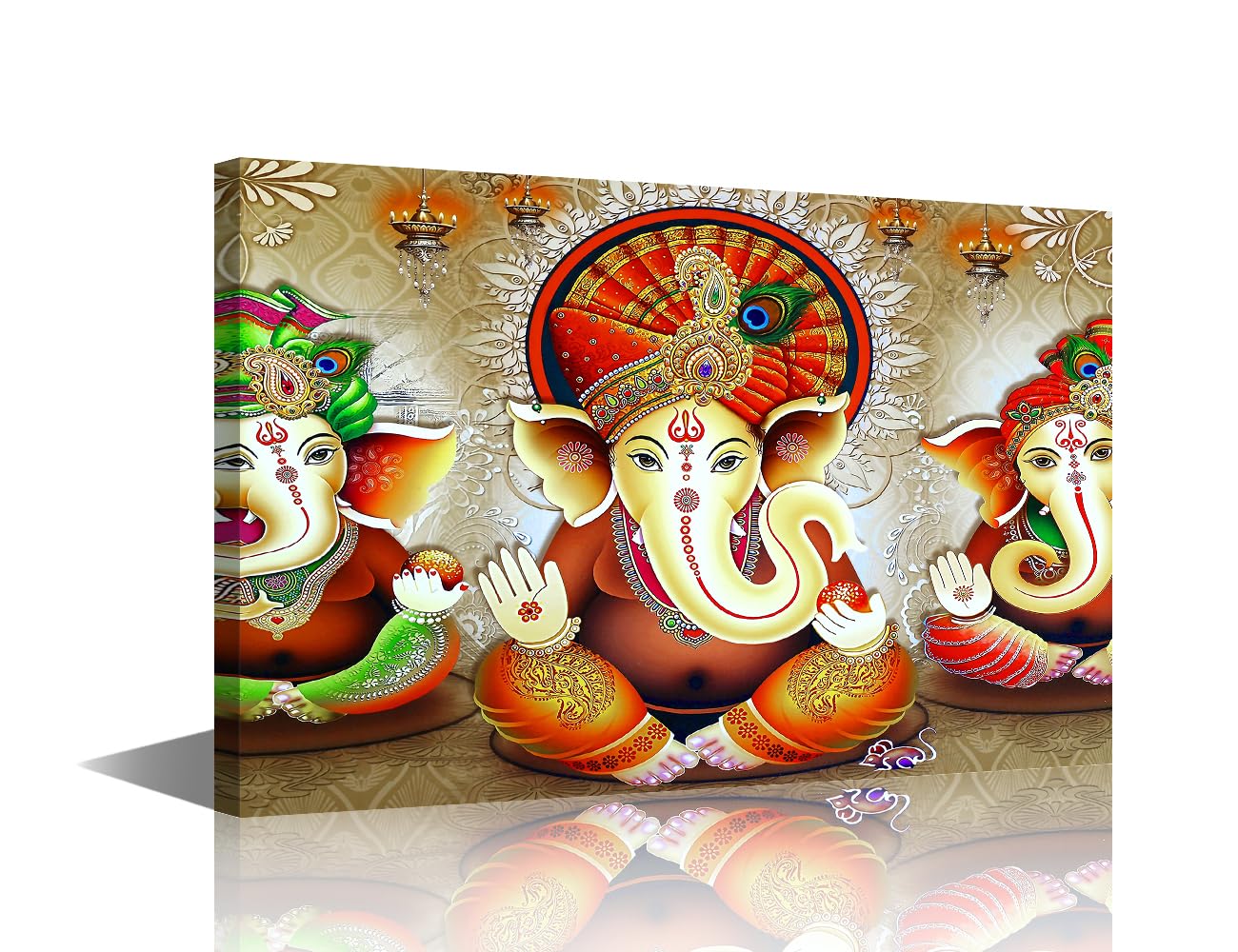TISHIRON 1 Panel Hinduism Pictures for Living Room Ganesha Wall Art Prints on Canvas Indian God Painting Modern Artwork Hindu God Wall Decor for Bedroom Office Bathroom Decor Ready to Hang
