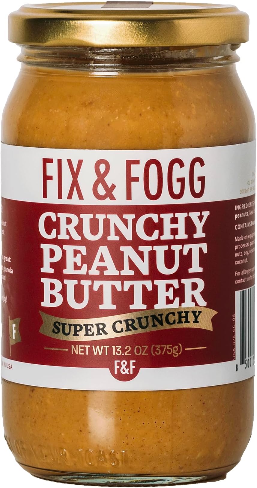 Fix and Fogg Super Crunchy Peanut Butter, 13.2 OZ