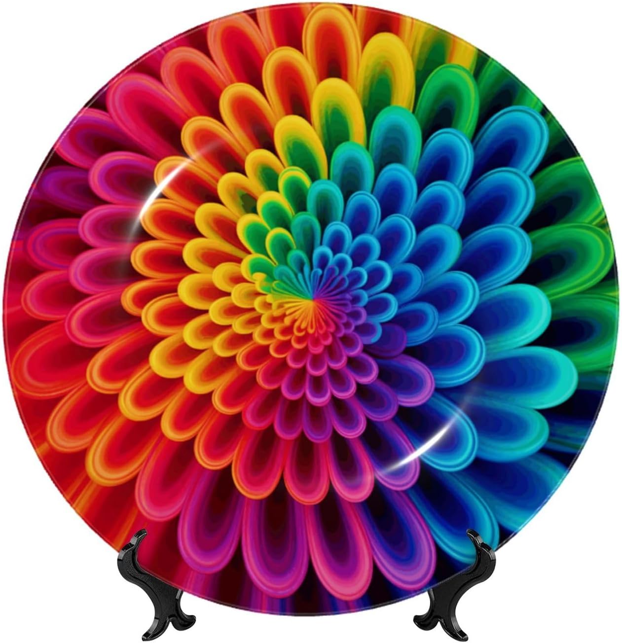 Decorative Plate Art Crafts Bone China Decorative Plate with Display Rack Souvenir Wall Decor Ceramic Ornaments Dinner Plates Ceramic Decoratives Plates for Home Office 10in