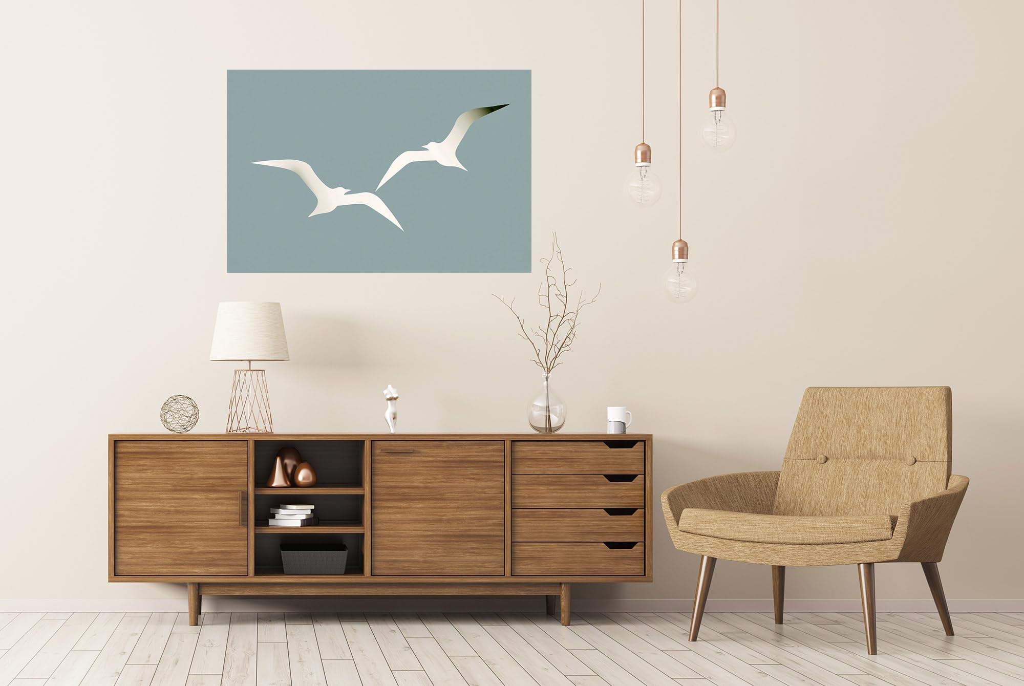 islandburner Póster Premium Delicada Elegancia Aves Mural Salón Para Amantes de la Naturaleza - Gran Formato