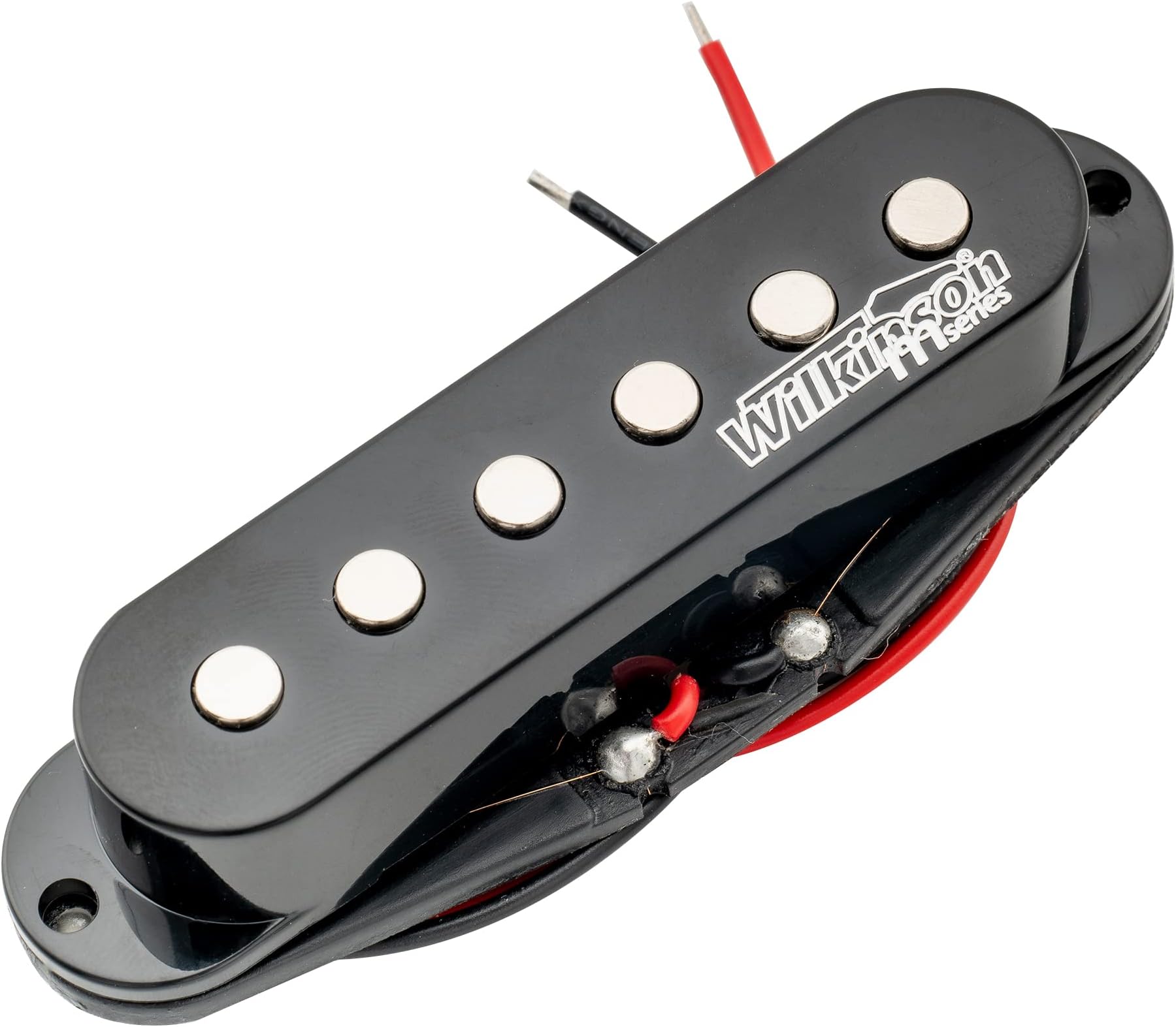 Wilkinson High Output Ceramic Single Coil Middle Pickup for Strat Style Electric Guitar, Black