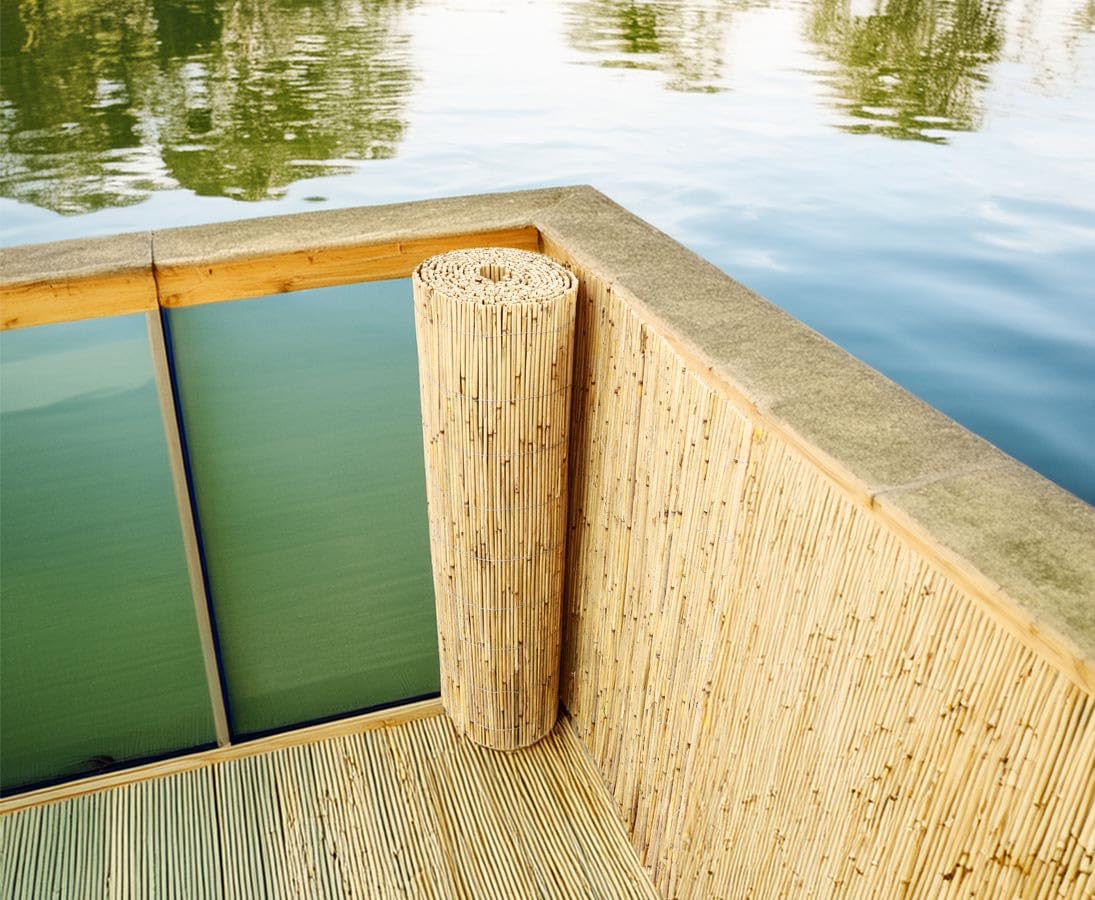 bambus-discount.com Schilfrohrmatte Beach 100x600cm - Premium Schilfmatte Sichtschutz 1m x 6m Made in EU