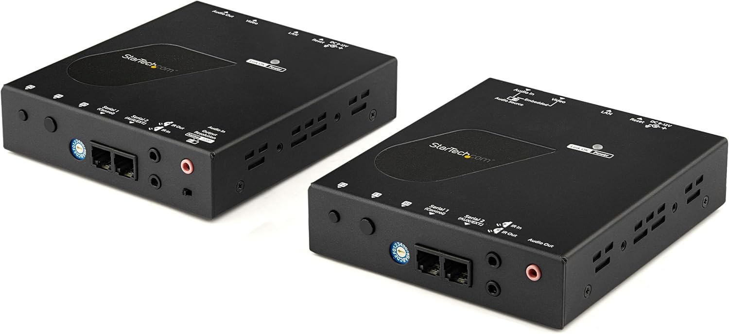 StarTech.com HDMI Over IP Extender Kit with Video Wall Support - 1080p - HDMI Over CAT5e / CAT6 Transmitter and Receiver Kit, TAA (ST12MHDLAN2K)
