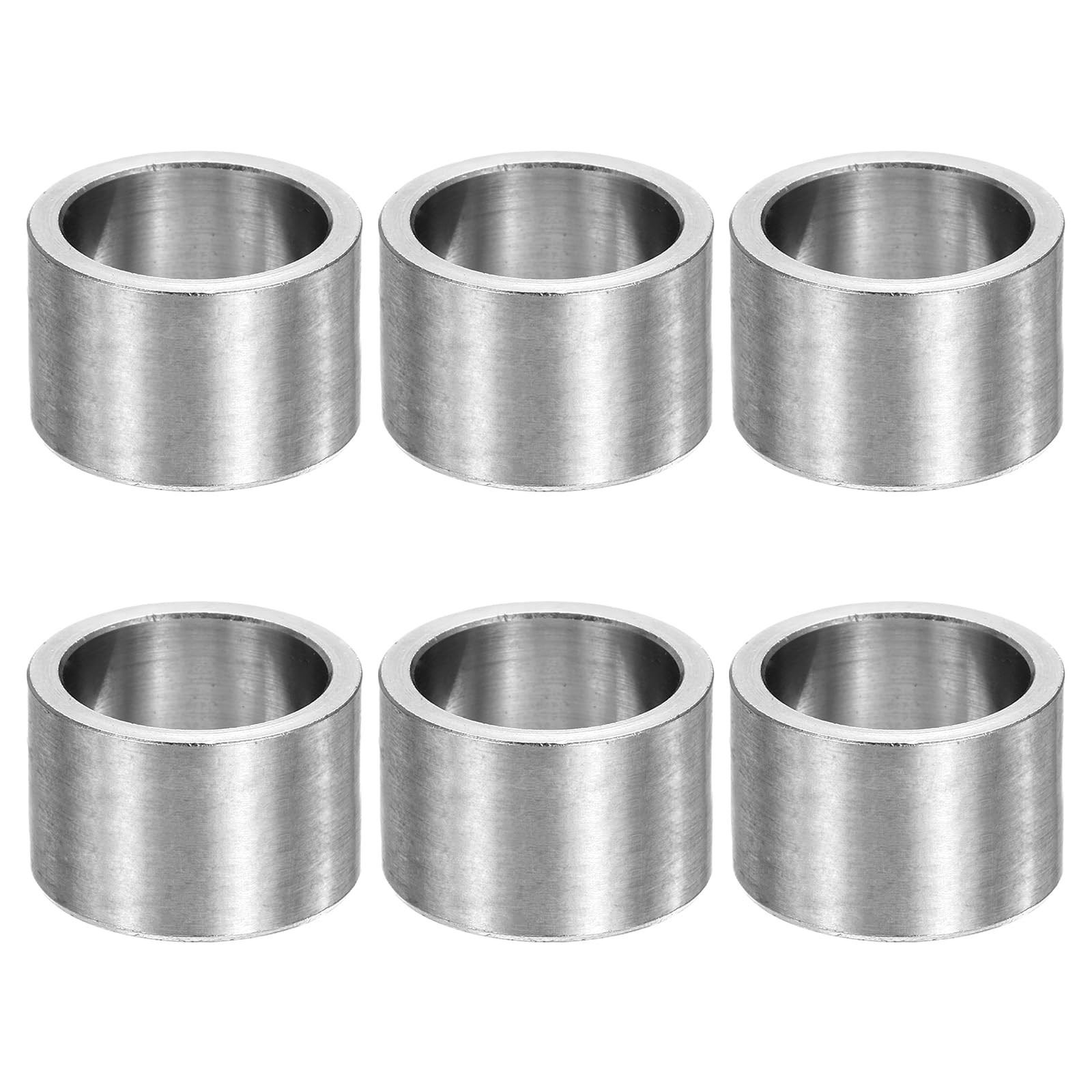 MECCANIXITY Lot de 6 entretoises métalliques M14, bague d'espacement ronde non filetée en acier inoxydable avec finition unie pour boulons à vis, argent 14 x 18 x 13 mm