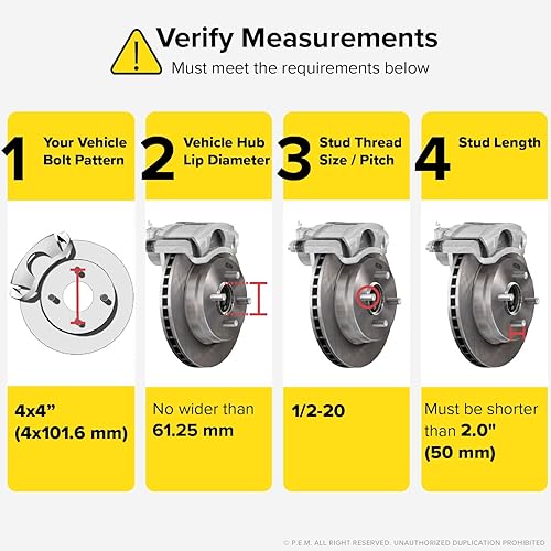 Miniatura 3 de Espaciadores de rueda de carrito de golf de 2 pulgadas patrón de pernos de 4 x 4 orificio de 2441in pernos de 12 x 20 tuercas de asiento de cono