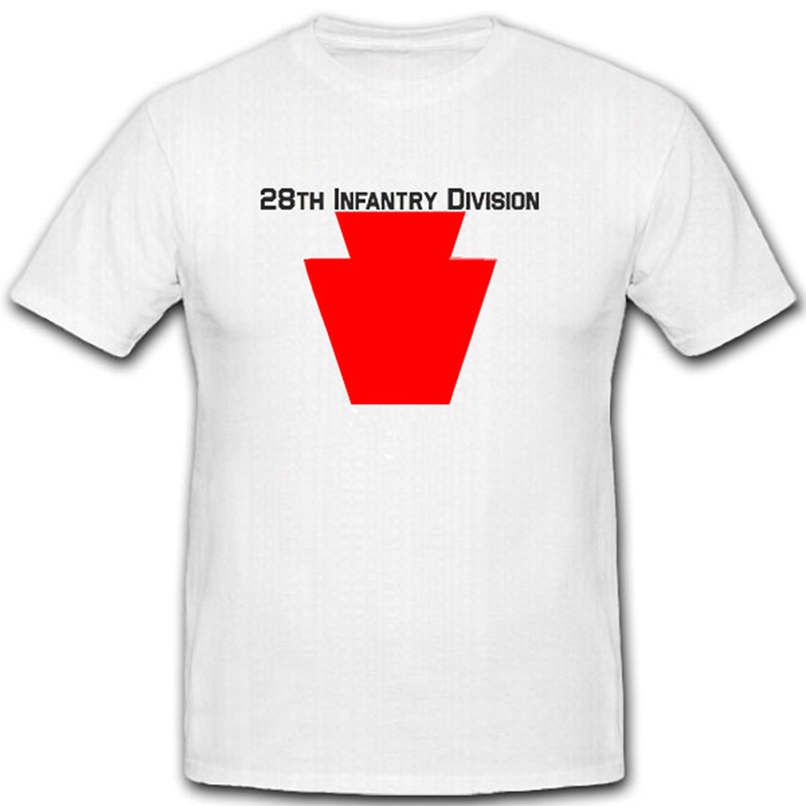 T-shirt militaire 28th Infantry Division blanc idéal pour rassemblement et commémoration - 3