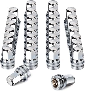 glorider 14x1.5 Lug Nuts Chrome, 32pcs M14x1.5 Thread OEM Lug Nut HCPZ-1012-B HCPZ-1012-A fit for 2017-2023 Ford F250 F350, Closed End Mag/Flat Seat Lug Nuts
