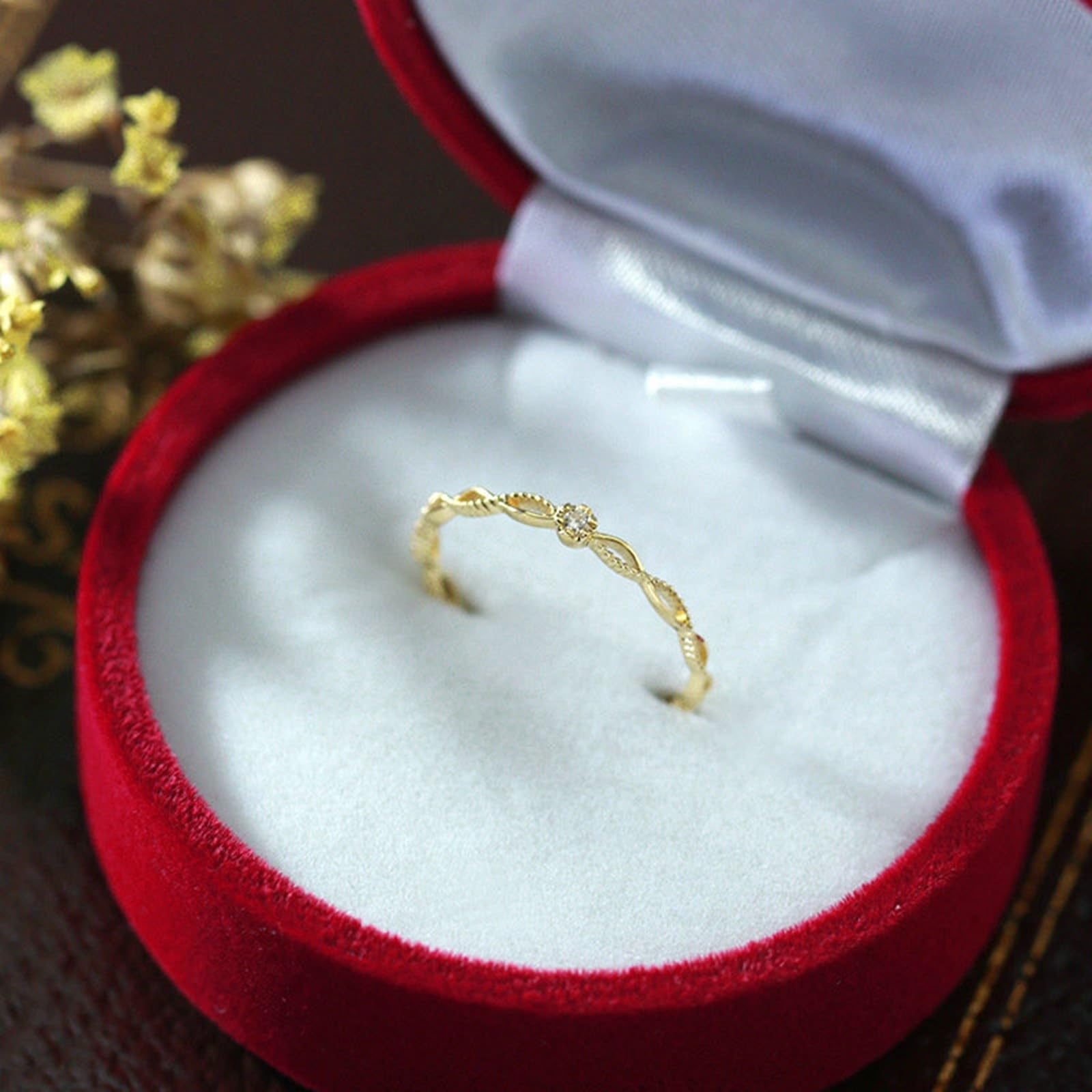 Anillo de oro real para mujer 750, oro amarillo de boda con diamantes, sensible, anillos de compromiso de 18 quilates para mujeres