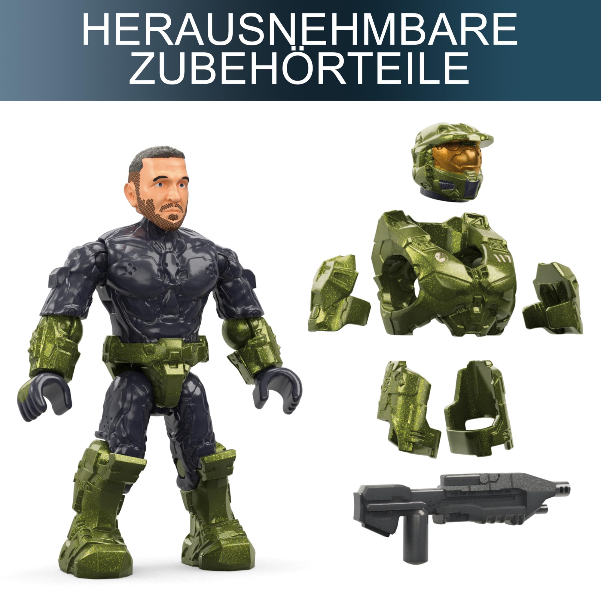MEGA Halo Flotteneinsatzkommando Warthog - mit authentischen Details und aktivem Federungssystem, inklusive 5 beweglicher Sammelfiguren, 469 Bausteine und Teile, ab 13 Jahren, HNC57