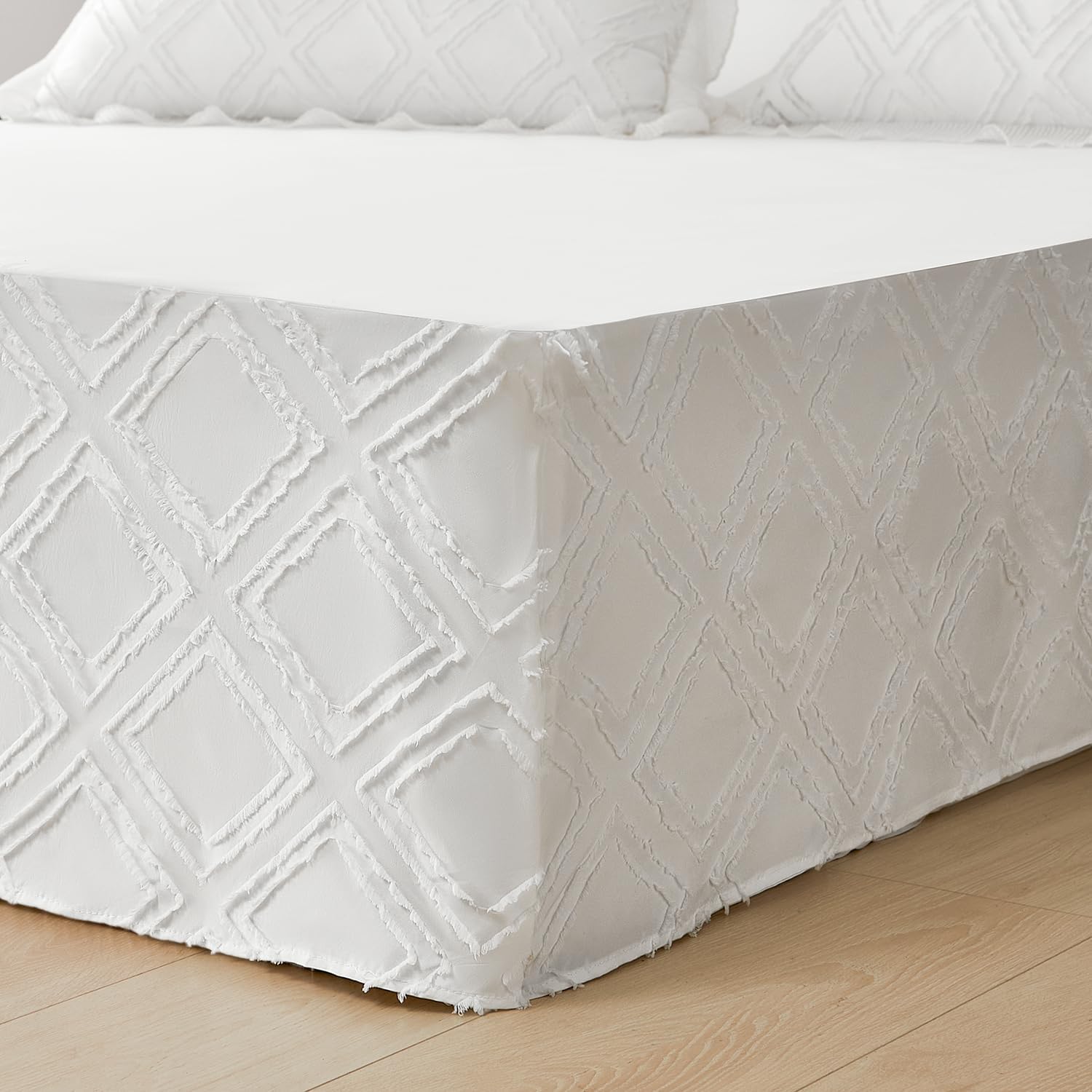 Bed Skirt, Bed Skirt Queen Size, Tufted Boho Bed Skirting