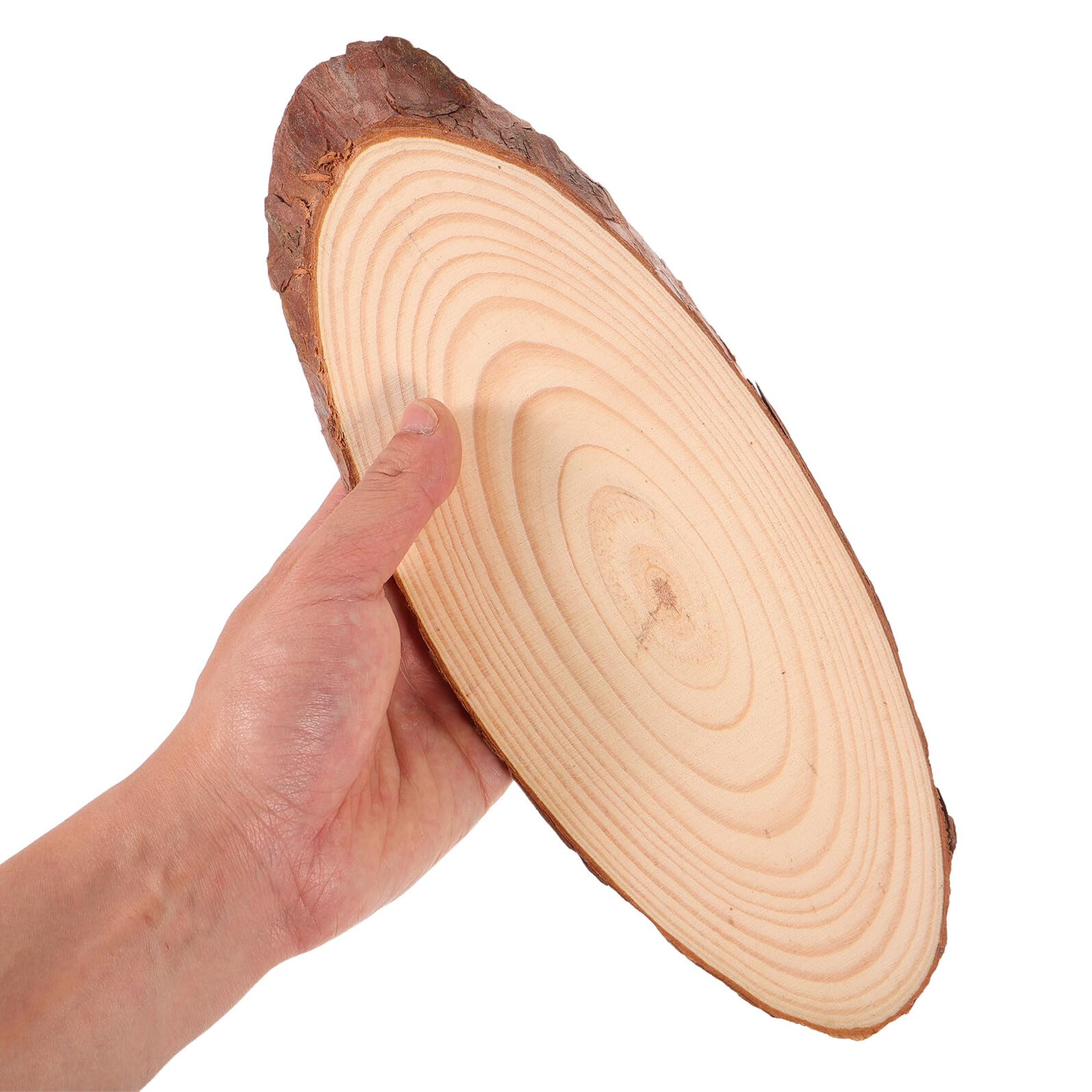 Hohopeti 4 Ovale Holzscheiben zum Basteln aus Unbehandeltem Holz mit Abgeschrägten Kanten für Kreative Projekte und Rustikale Tischdekoration im Atelier