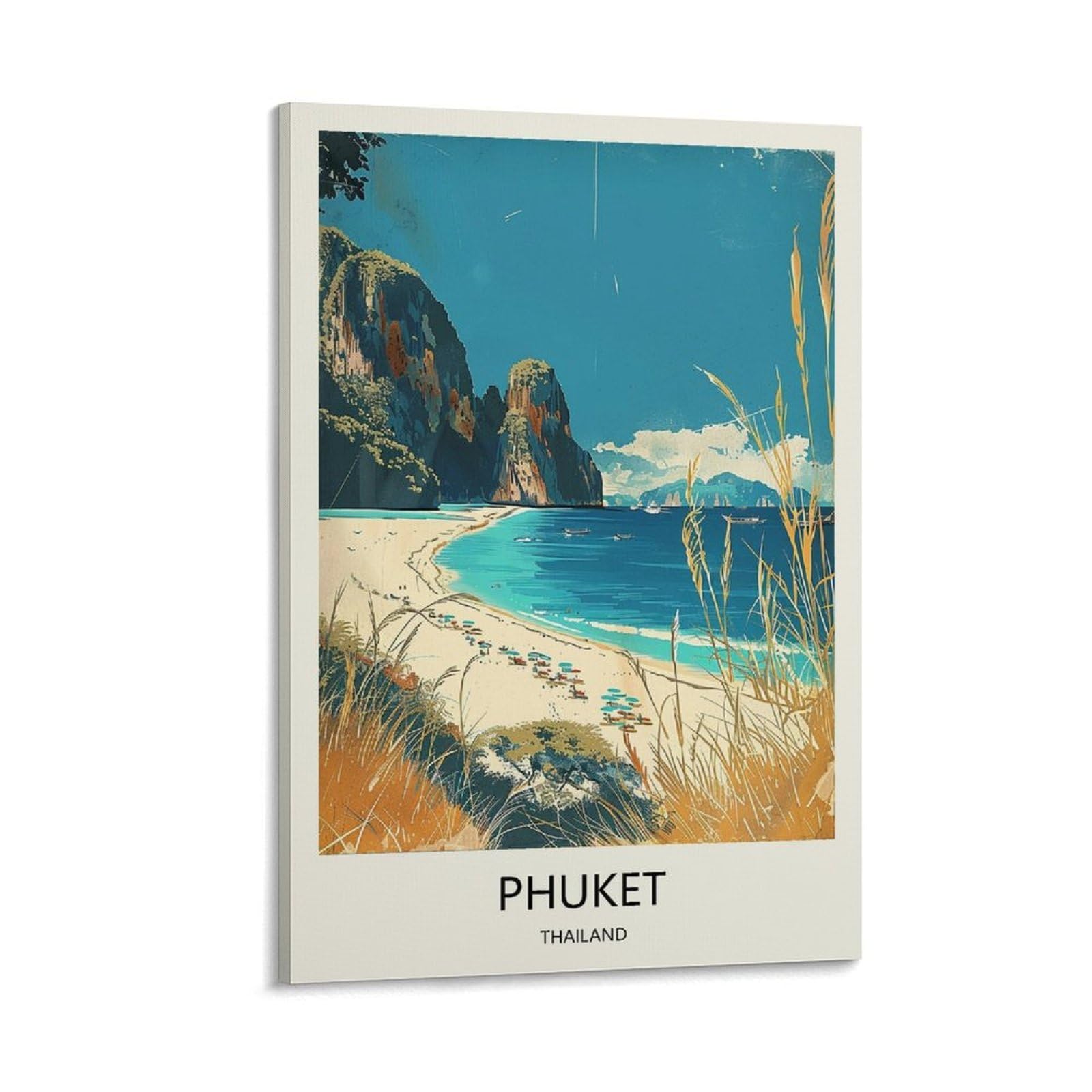 Yjneng Framed Canvas Art Picture Phuket Thailand Wall Decor Art Painting Posters Modern Family Decorative Poster 08X12inch(20X30cm)