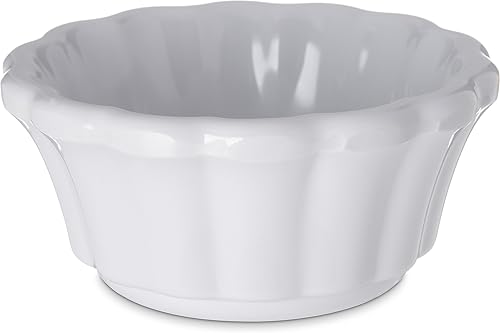 Carlisle FoodService Products 4394402 Ramequín festoneado de melamina, 3 onzas, blanco