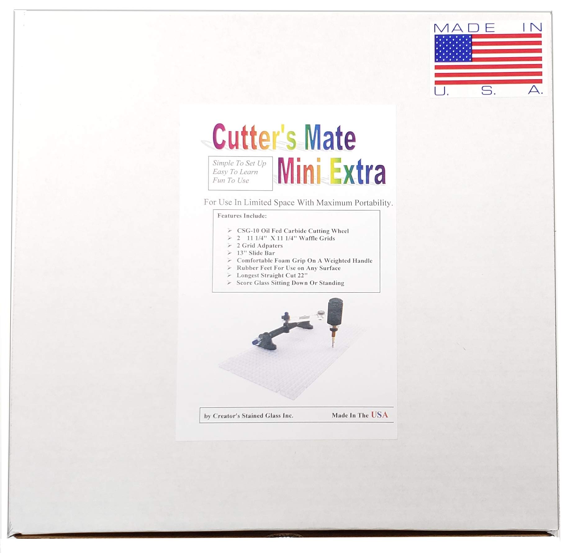 Creator's Cutter's Mate Mini Extra Glass Cutting System Includes Two Waffle GRIDS Born and