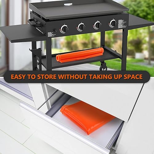 Miniatura 8 de Alfombrilla de silicona de 28 pulgadas para parrilla Blackstone de 28 pulgadas, cubierta de silicona resistente de grado alimenticio, protege tu