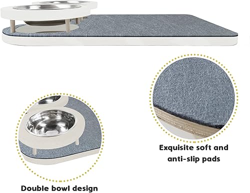 Miniatura 3 de Hamaca para gatos con 3 escalones y 2 estantes de comida para gatos estantes para gatos montados en la pared estante de pared para gatos estantes