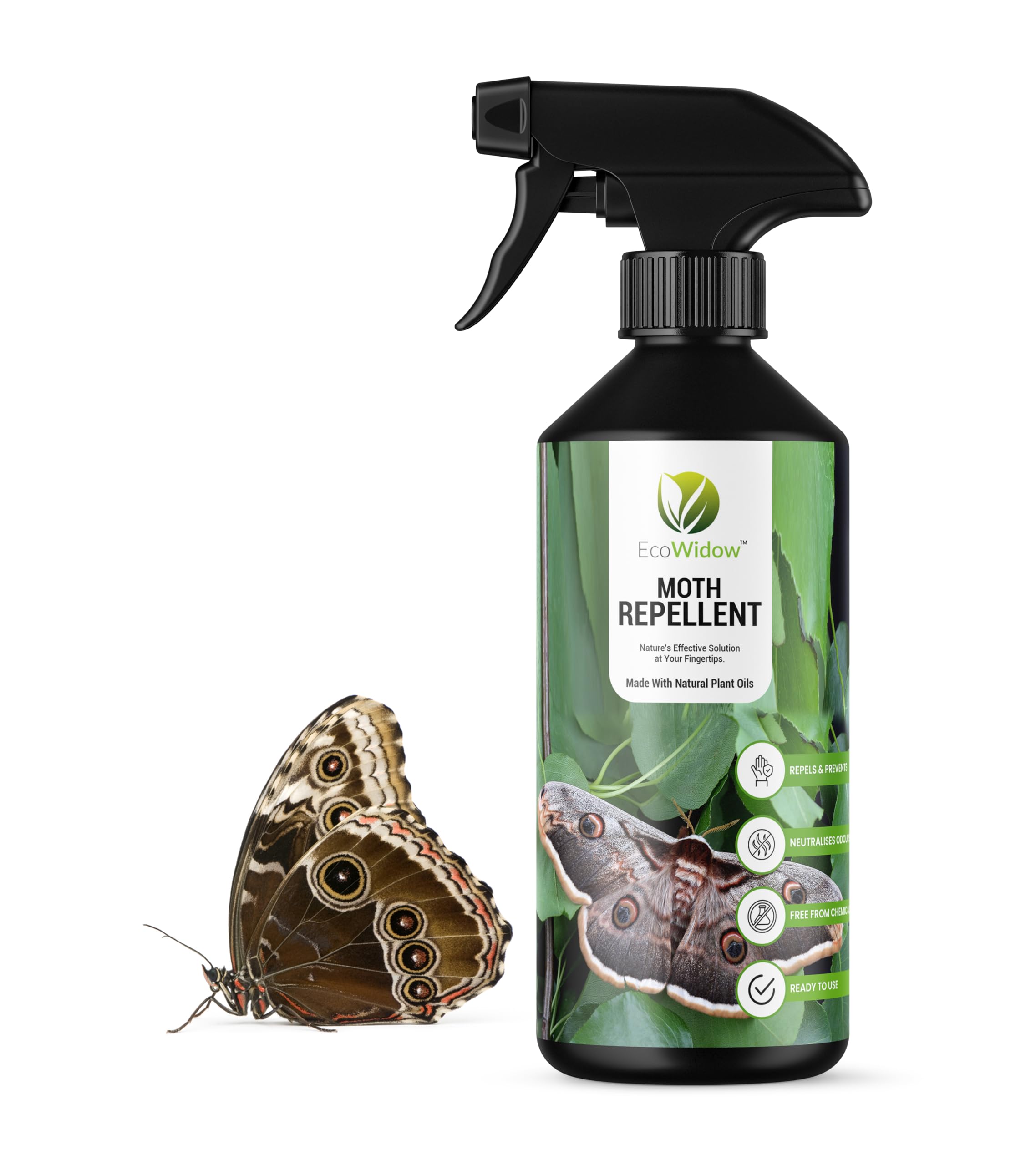Natural Moth Repellent Spray 500ML - Effective & Safe Wardrobe & Clothes Protection - Eco-Friendly Alternative to Moth Traps & Balls