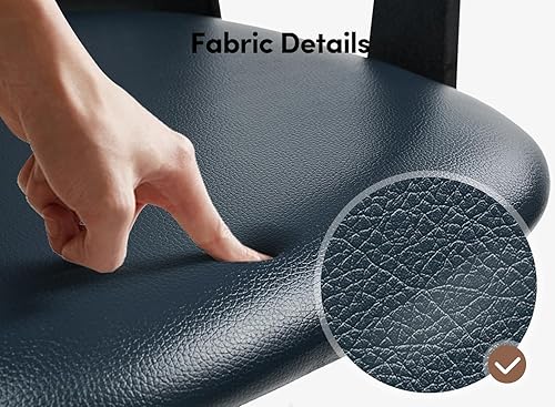 Miniatura 5 de FEZIBO Silla de escritorio de oficina en casa ajustable en altura, silla giratoria de 360 grados con ruedas, respaldo bajo, moderna silla de oficina