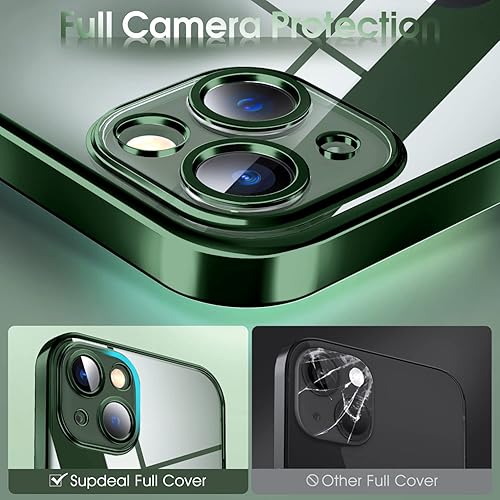 Miniatura 3 de Supdeal Funda transparente para iPhone 13 Mini, No amarilla Protección de cámara Prueba de caída de grado militar Funda protectora transparente a