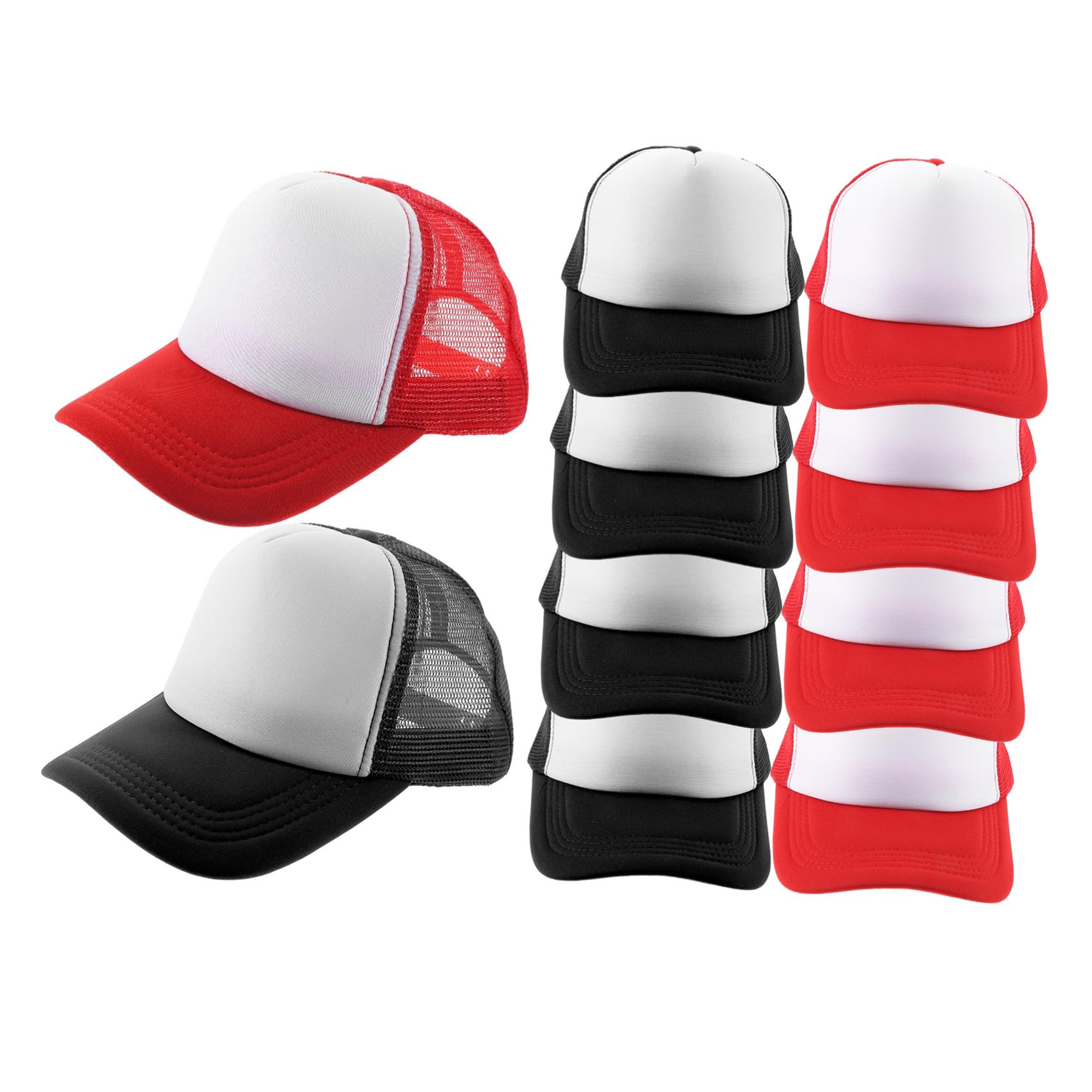 Chapeaux vierges de baseball en maille respirante pack de 10 légères pour transfert thermique - 8