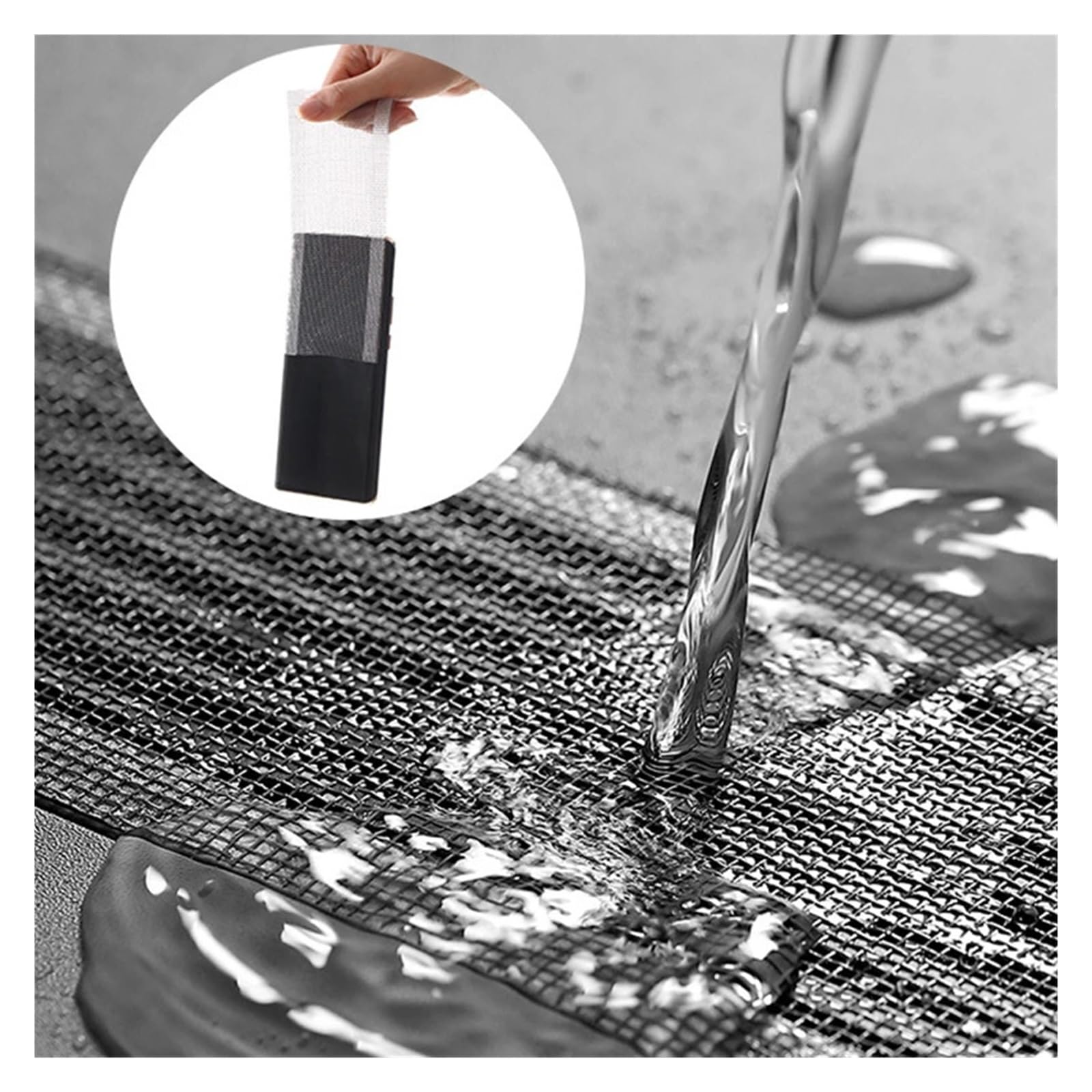 Adhesivo para Rejilla de Suelo, Filtro de Malla desechable for Drenaje de Suelo, Autoadhesivo, cortable, 10/5m, for baño(70mmx5m)
