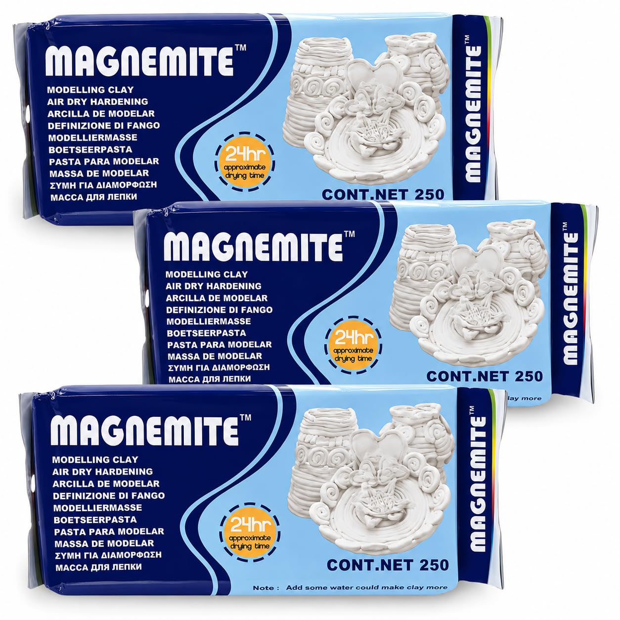 White Air Dry Clay for Art and Craft Air Drying Hardening DIY Clay for Sculpture and Modelling Pottery for Beginners (White, 750 Grams)-image-1