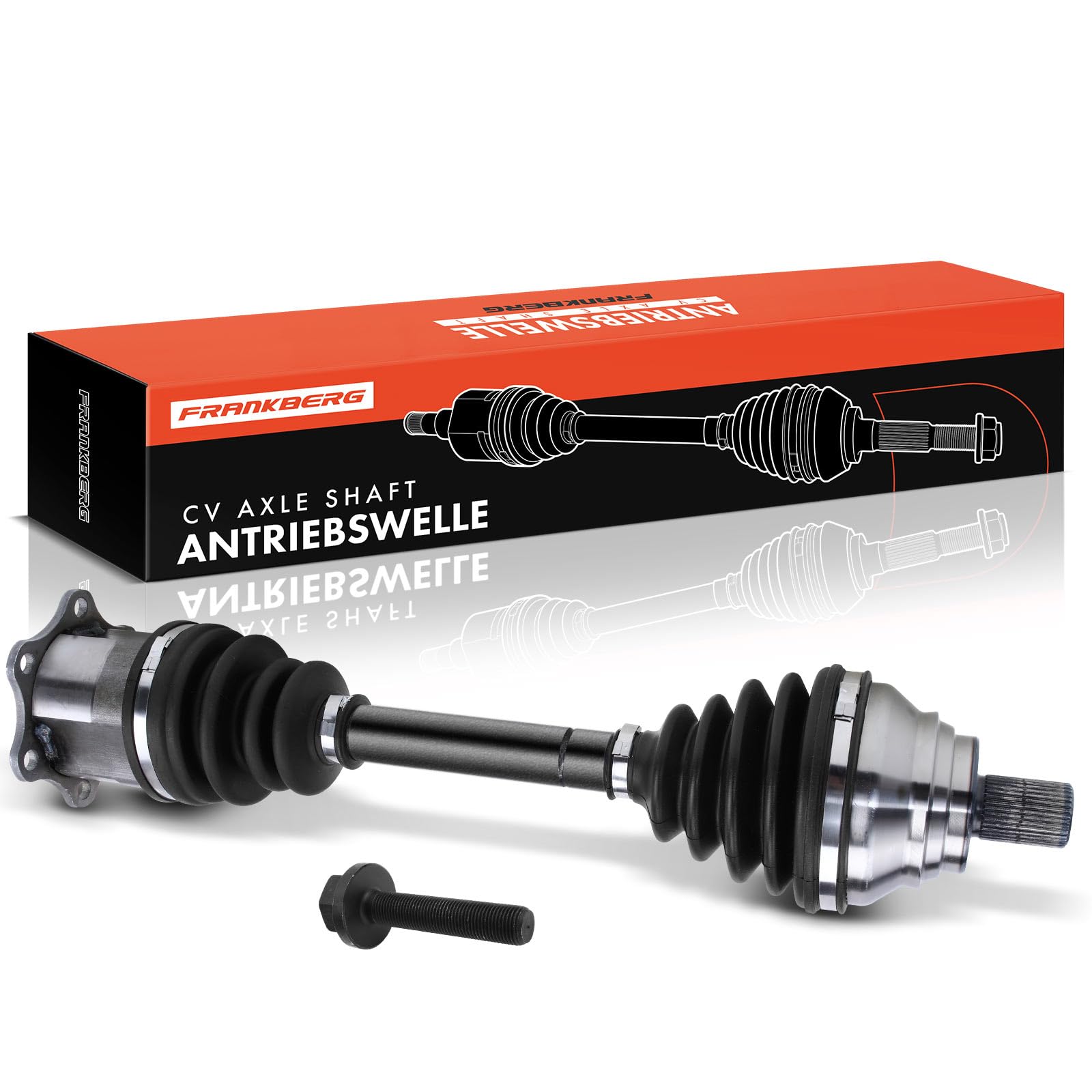 Frankberg Eje de transmisión semieje eje delantero izquierdo 1K0407271KA | Compatible con Altea XL 5P5 5P8, T.o.u.r.a.n 1T1 1T2, CC 358, Golf Plus 521 5M1, O.c.t.a.v.i.a II 1Z3