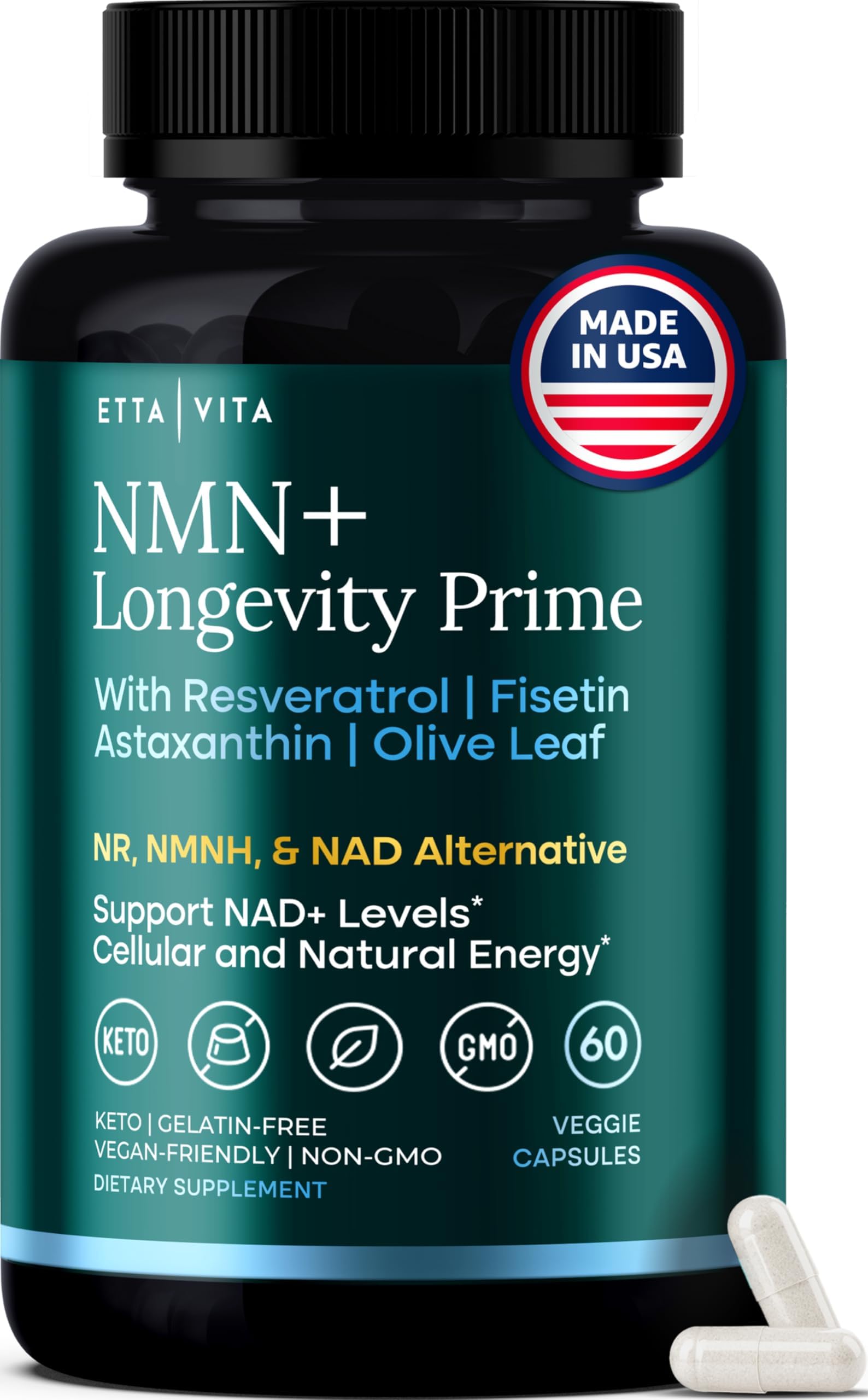 Amazon.com: Etta Vita NMN Supplement (5-in-1) with Resveratrol