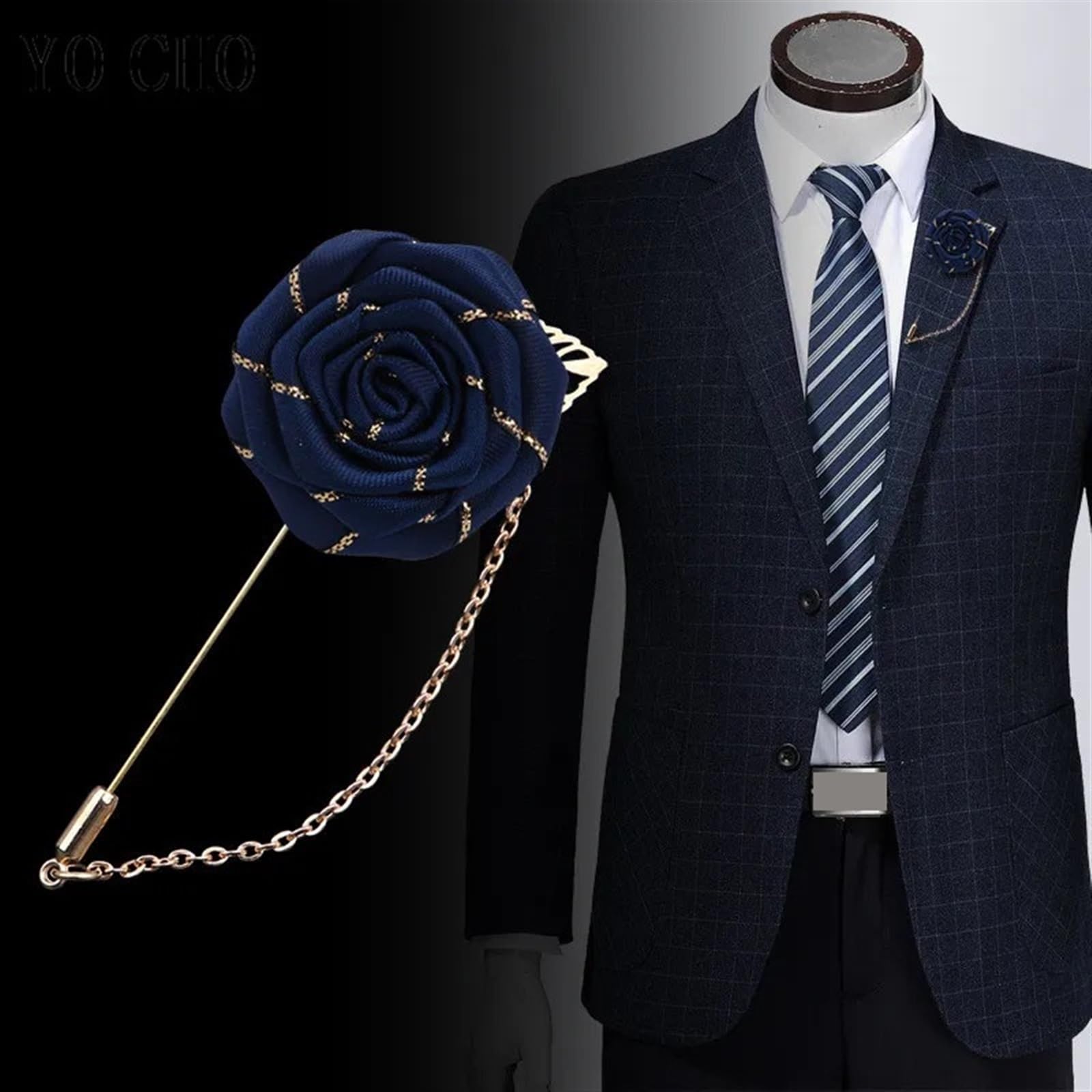 Hochzeit Corsage 10 STÜCKE Groomsmen Boutonniere Hochzeit Corsage Bräutigam Brosche Pins Seide Rose Blume Bräutigam Revers Pin Männer Anzug Hochzeit Zubehör(Grey)
