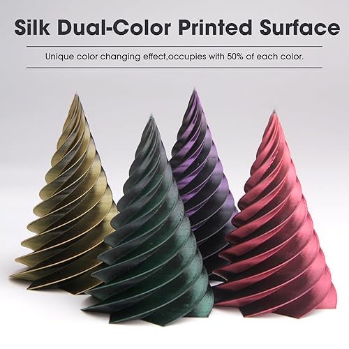 Miniatura 5 de eSUN Filamento PLA de metal arcoíris de seda de 0.079 pulgadas, filamento PLA para impresora 3D, multicolor sedoso y multicolor para impresora 3D,